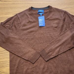 Apt. 9 V Neck Sweater Size M Medium NWT's Brown